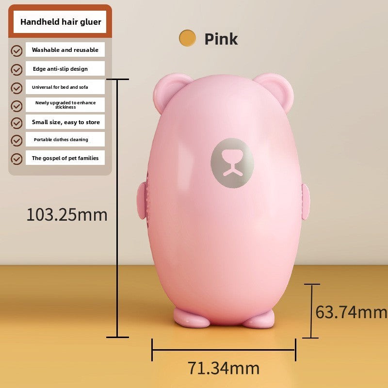 ShopTrendora™ pink reusable lint roller with washable design and ergonomic handle for pet hair removal.