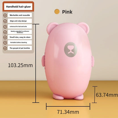 ShopTrendora™ pink reusable lint roller with washable design and ergonomic handle for pet hair removal.